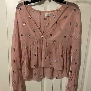Aritzia Pink Blouse